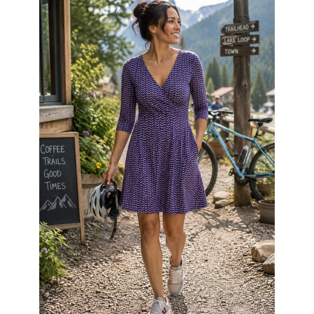 Title Nine Wrappers Delight Buttah SwiftSnap Performance Travel Dress XL